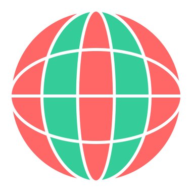 Dünya küresel ikon vektör çizimi tasarımı