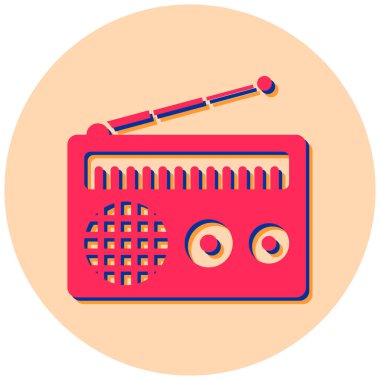 Radyo. Web simgesi basit illüstrasyon