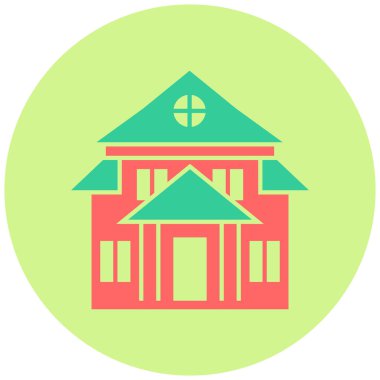 Bungalov. Web simgesi basit illüstrasyon