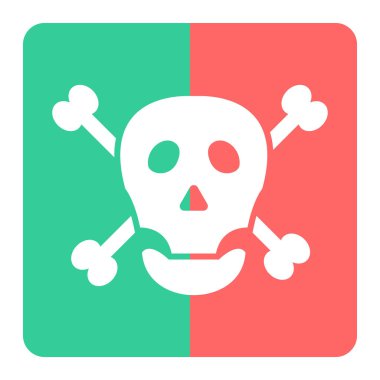 Kemik ikonlu kafatası. vektör illüstrasyonu