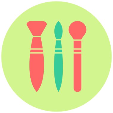 Düz vektör simge makyaj fırçaları