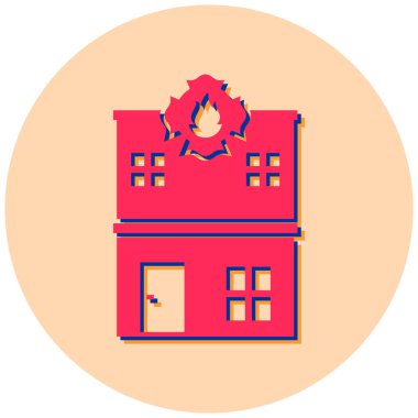 Bir evin düz tasarımının vektör çizimi