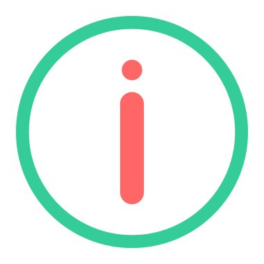 Beyaz arkaplan üzerindeki bilgi yuvarlak vektör simgesi