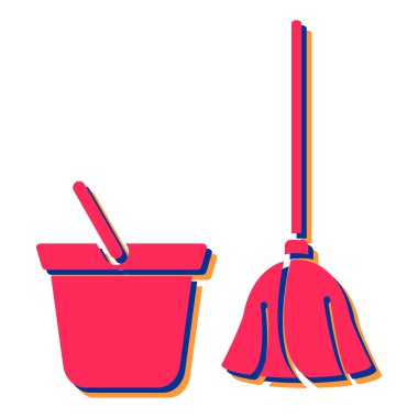 temizlik ekipmanları ve araçlar simge vektör illüstrasyon tasarımı