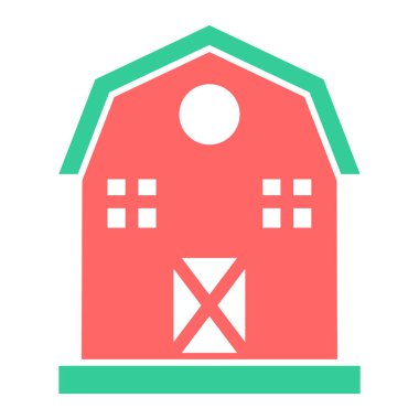 Çiftlik. Web simgesi basit illüstrasyon