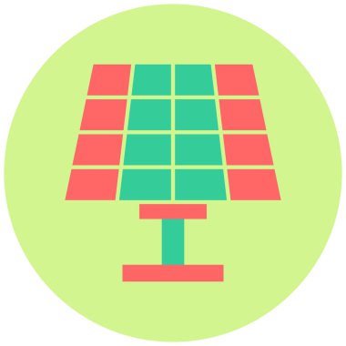 Güneş paneli. Web simgesi basit illüstrasyon