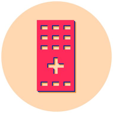 Hastane. Web simgesi basit illüstrasyon