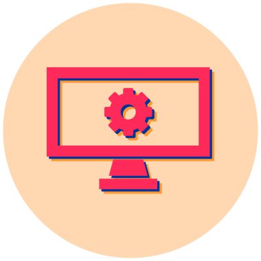 Bilgisayar. Web simgesi basit illüstrasyon