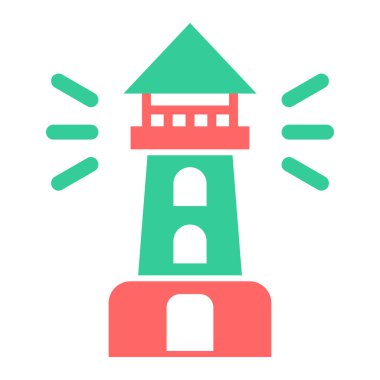 deniz feneri ikonu vektör illüstrasyonu