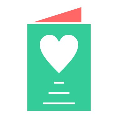 aşk kartı vektör düz simgesi