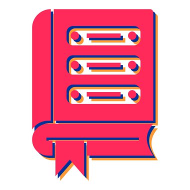 Kırmızı ve beyaz arkaplan vektör illüstrasyon tasarımlı kitap