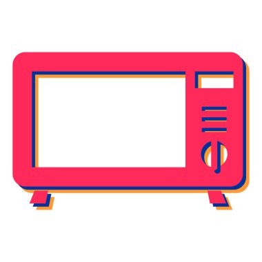 Mikrodalga fırın ikonu. Web için TV vektör simgelerinin düz çizimi