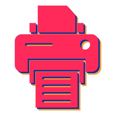 Beyaz arkaplanda izole edilmiş yazıcı simgesi vektörü, bilgisayar işareti logosu konsepti, doğrusal öge.