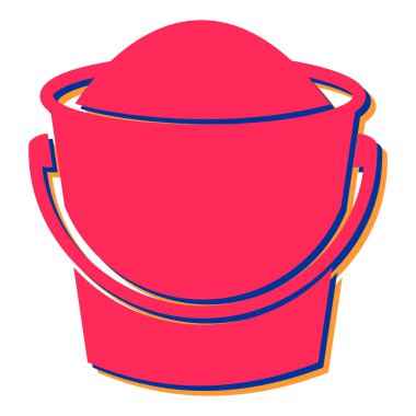 Lastik eldiven ikonlu kova. vektör illüstrasyonu