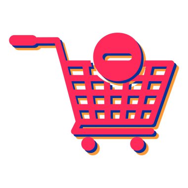 Alışveriş arabası ikonu. Web için vektör simgeleri satın almanın düz illüstrasyonu