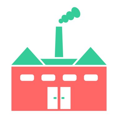 Fabrika binası ikonu. vektör illüstrasyonu