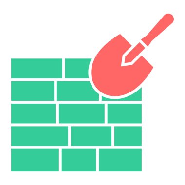 Malafat simgesi. Web için inşaat işçisi vektör simgelerinin düz çizimi