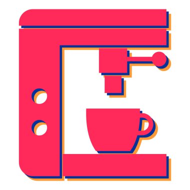 Kol ikonlu kahve fincanı. Web tasarımı için mutfak gereçleri vektör simgelerinin düz çizimi