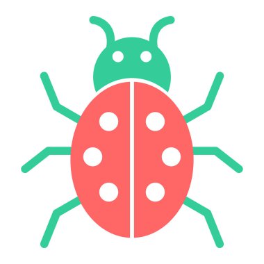 Uğur böceği. Web simgesi basit illüstrasyon