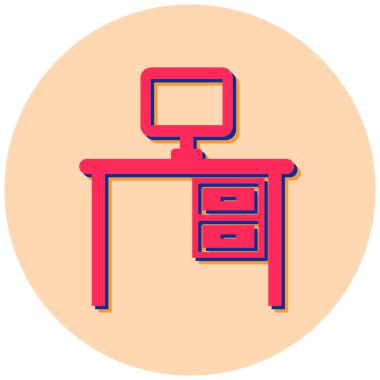 Masa. Web simgesi basit illüstrasyon