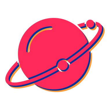 Gezegen ikonu. Ağ için basit uzay vektör sembolü çizimi