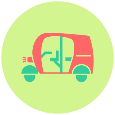 Otomobil Rickshaw 'ı. Web simgesi basit tasarım