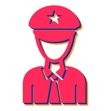 Polis memuru ikonu. Ağ için itfaiyeci vektör simgelerinin düz çizimi