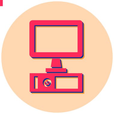 Bilgisayar. Web simgesi basit illüstrasyon