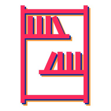 Modern kütüphane simgesinin vektör illüstrasyonu