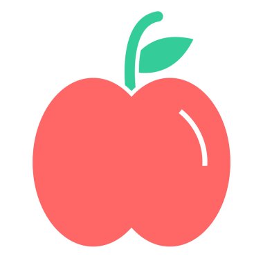 Elma. Web simgesi basit illüstrasyon