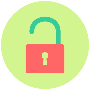 Asma kilit. Web simgesi basit illüstrasyon