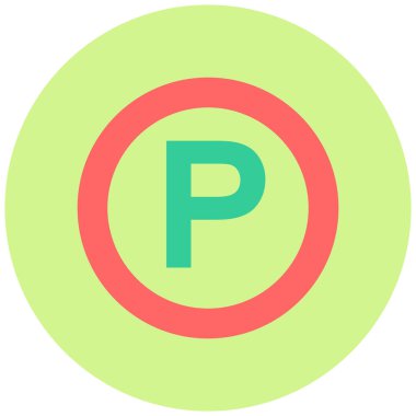 Park ediyor. Web simgesi basit illüstrasyon