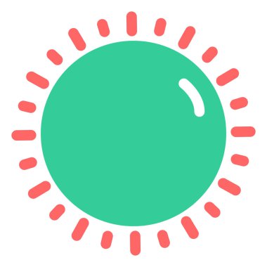 Güneş ikonu. Web için güneş sistemi vektör simgelerinin basit çizimi