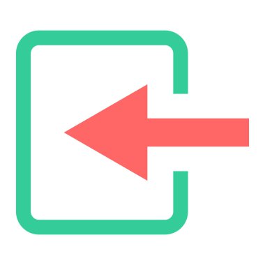 Sola vektör simgesine dön. biçim düz sembol, mor renk, yuvarlak açılar, beyaz arkaplan