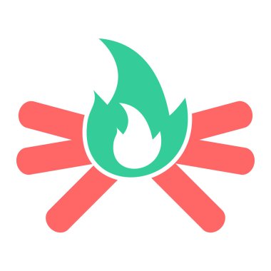 Kırmızı ve yeşil alev simgesinin vektör çizimi