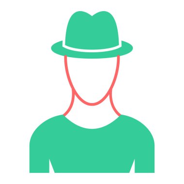 Erkek ikonu. Web tasarımı için hipster vektör simgelerinin basit çizimi