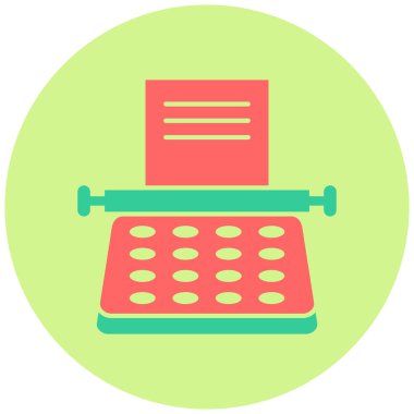 Daktilo. Web simgesi basit tasarım