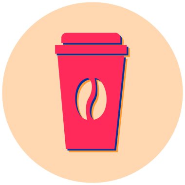 Kahve. Web simgesi basit illüstrasyon