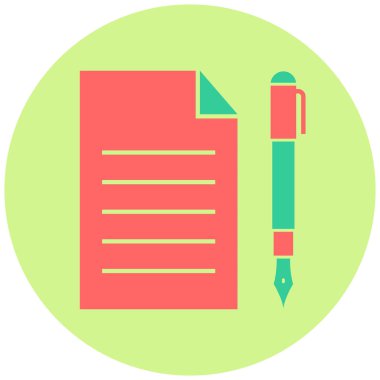 Belge yazılıyor. Web simgesi basit illüstrasyon