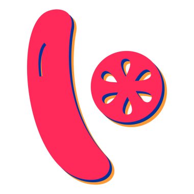 Lezzetli taze yiyecek ikonu vektör çizimi tasarımı