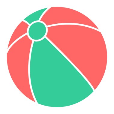 plaj topu ikonu vektör illüstrasyonu