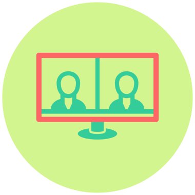 Modern simge ile çevrimiçi buluşmanın vektör illüstrasyonu 