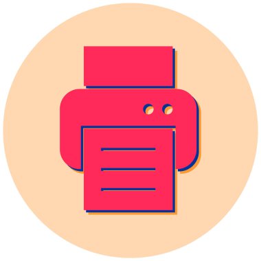 Yazıcı. Web simgesi basit illüstrasyon