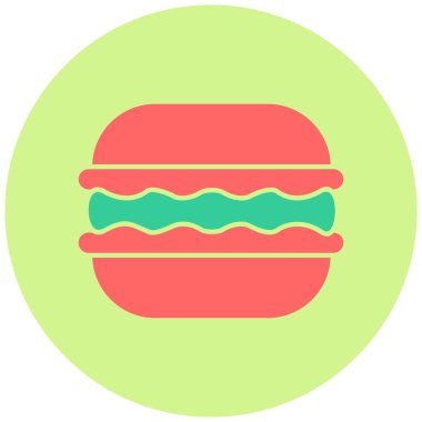 Hamburger. Web simgesi basit illüstrasyon