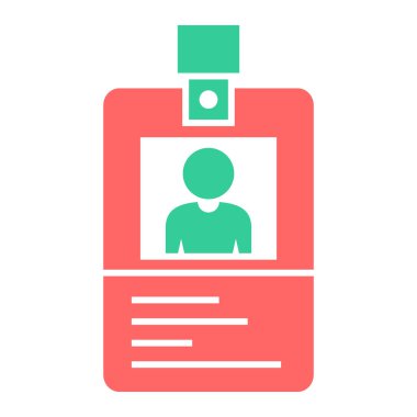 Kimlik kartı simgesi. Beyaz arkaplanda izole edilmiş web tasarımı için kimlik vektör simgelerinin basit çizimi