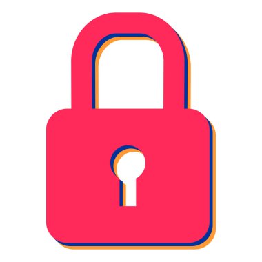 Asma kilit simgesi. Web için kilit vektör simgelerinin düz çizimi