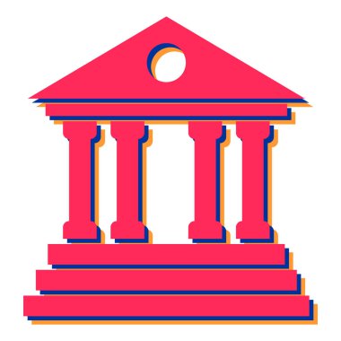 Banka ve finans ikonunun vektör çizimi. Ağ için hukuk ve adalet sembolü.