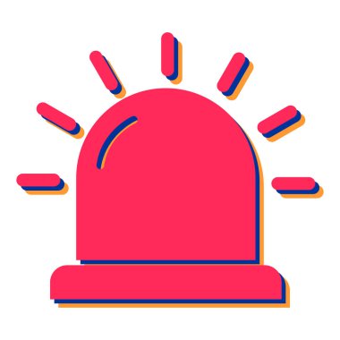 Alarm çanı simgesi. Web tasarımı için polis uyarı vektör simgelerinin düz çizimi