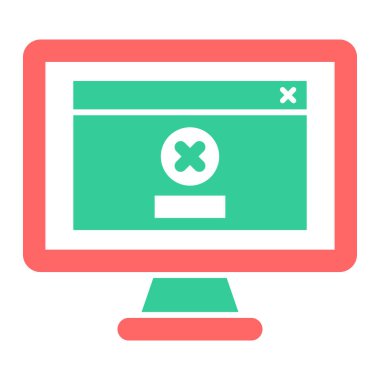 Bilgisayar. Web simgesi basit illüstrasyon