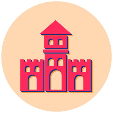 Şato. Web simgesi basit illüstrasyon